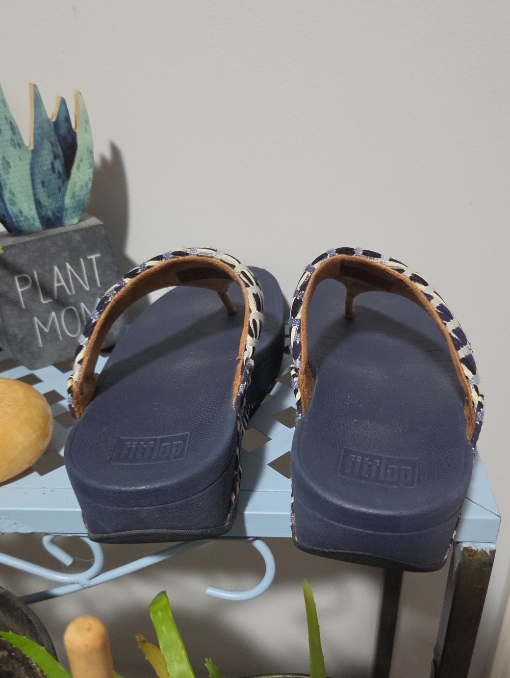 Fitflop 7 Blue Plaid Sandals - Picture 4 of 6